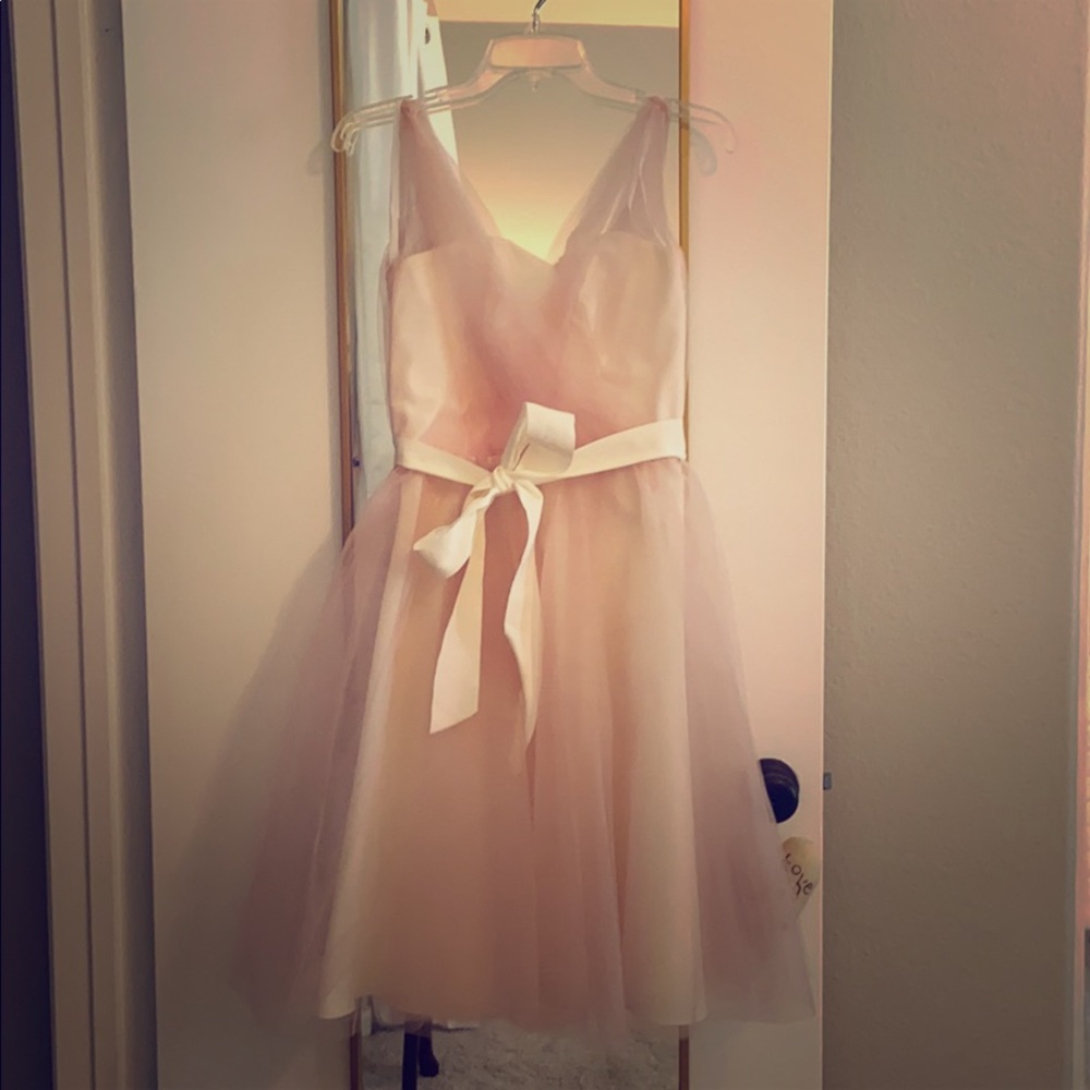 Blush pink Taffeta bridesmaid dress